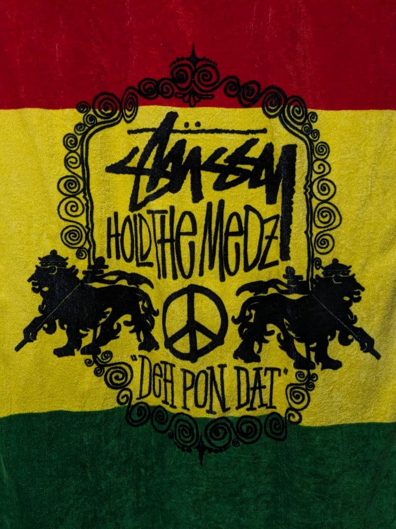 美品　STUSSY　ラスタ　ビーチタオル　レゲエ　　MIGHTY CROWN