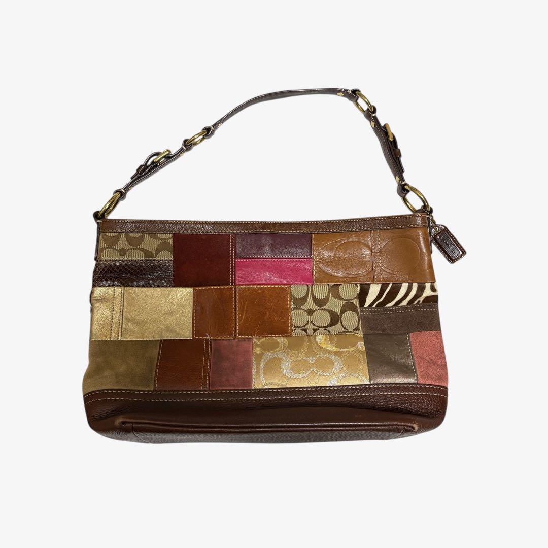 コーチ　ショルダーバッグ　パッチワーク　シグネチャー　ホーボー　ソーホー