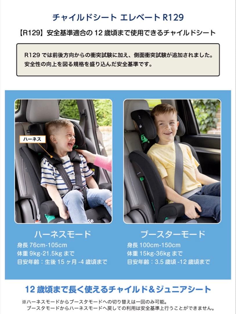 Joie チャイルドシート ジュニアシート 15ヶ月から シートベルト固定