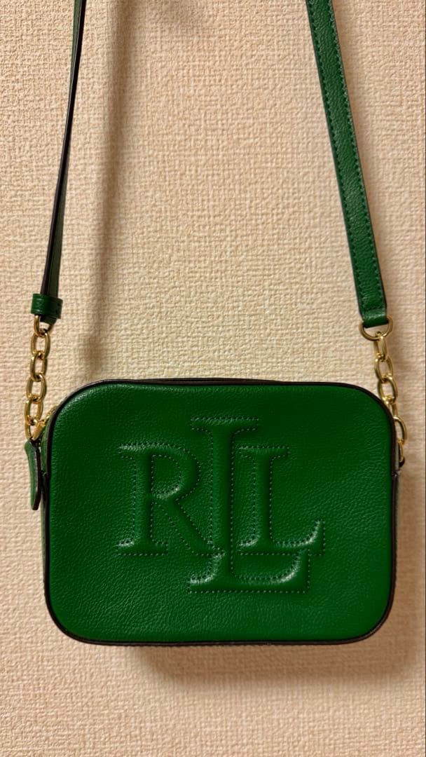 Ralph Lauren ラルフローレン　ショルダーバッグ　レザー　型押し