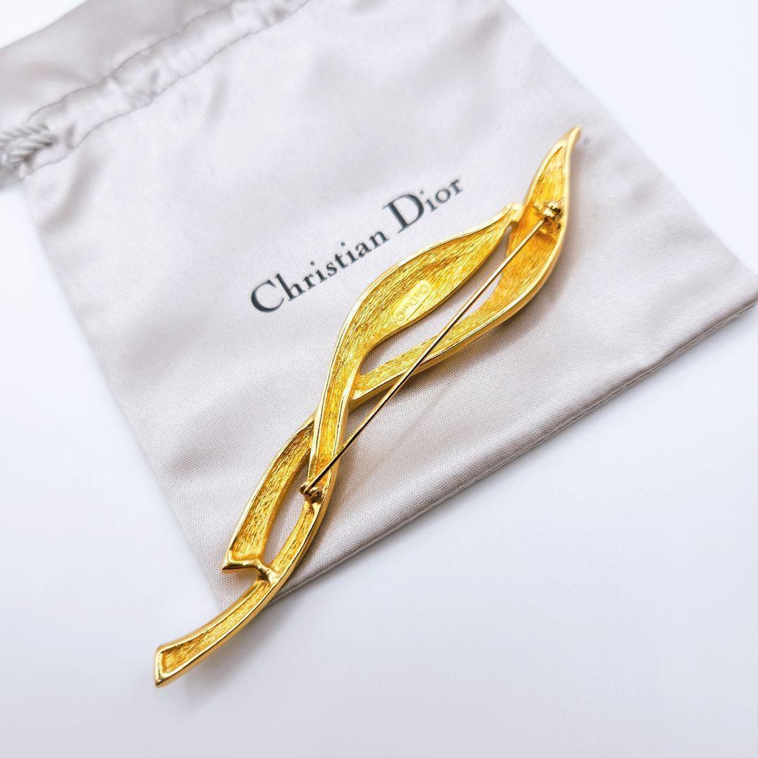 1824　極美品✨Dior　ブローチ　バイカラー　黒　金　CD　ロゴ　希少　刻印