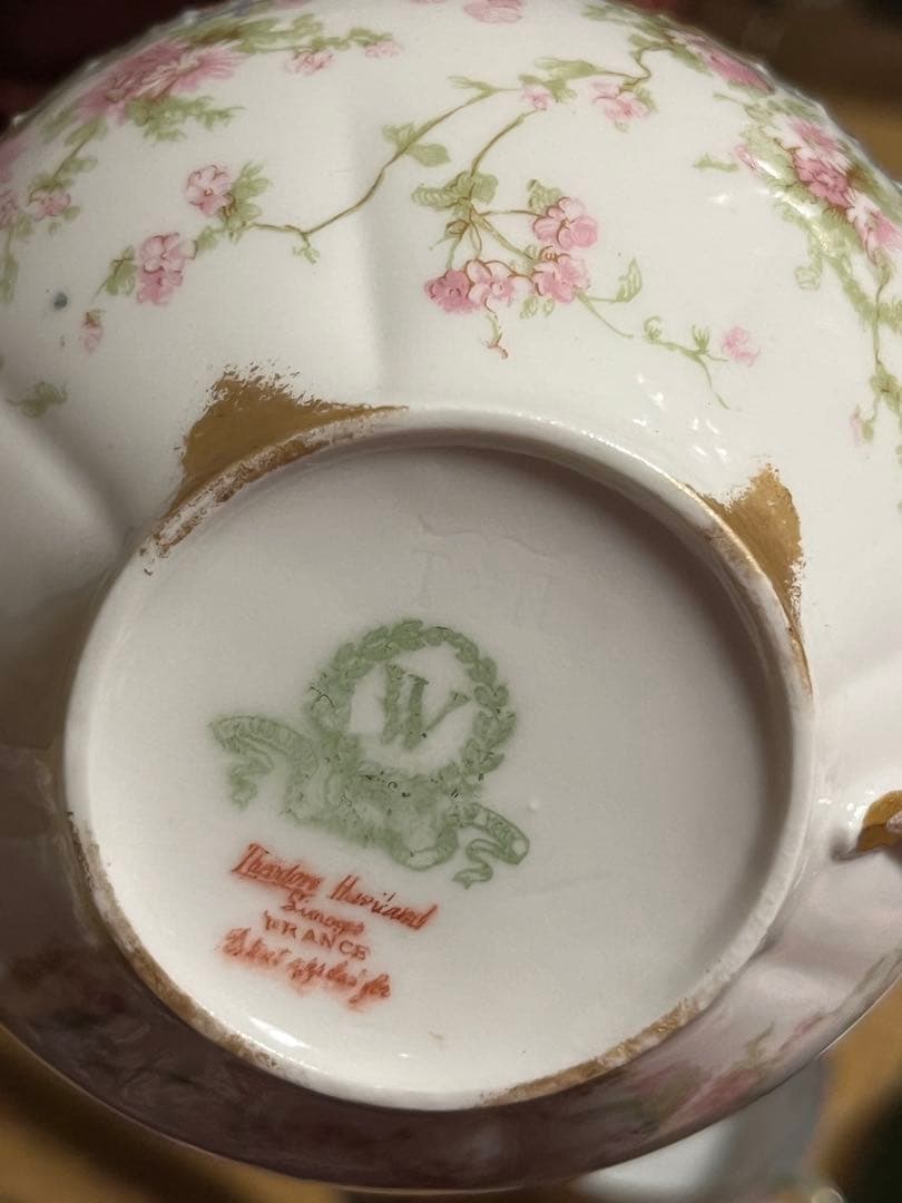 リモージュ　アビランド　ぼかし金彩 フラワー カップ＆ソーサー