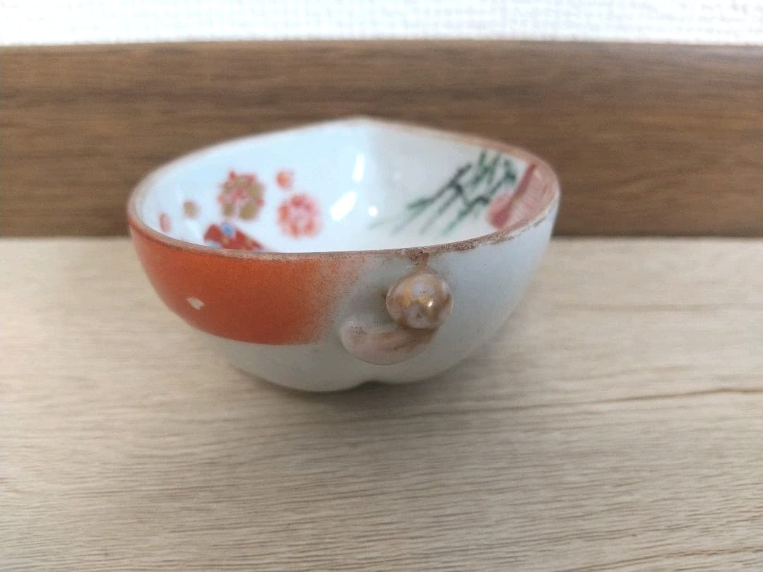 九谷　春画　桃型　盃　立雛