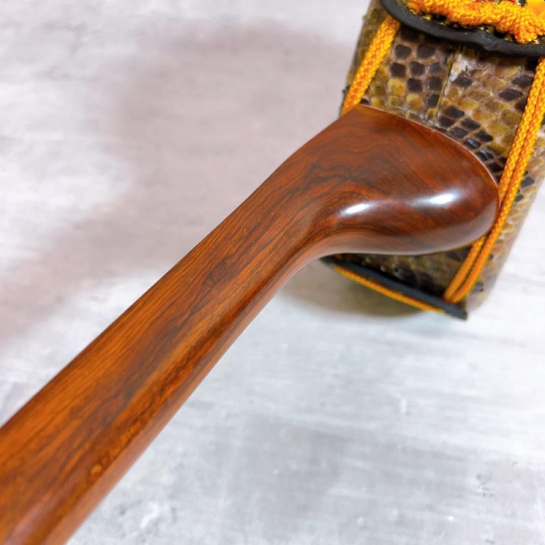 希少! 宮古木工芸　本革三線　一枚貼り　マホガニー　高級素材　保証書付き