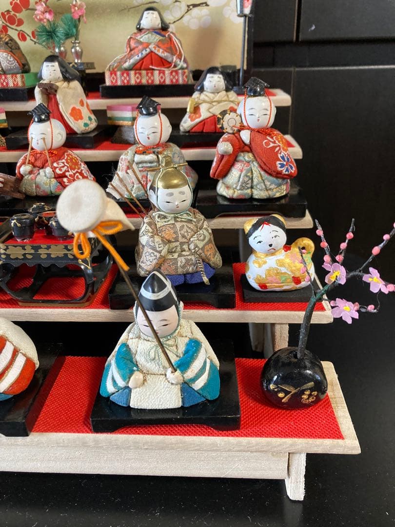 雛人形　アンティーク　木目込み雛十五人揃え