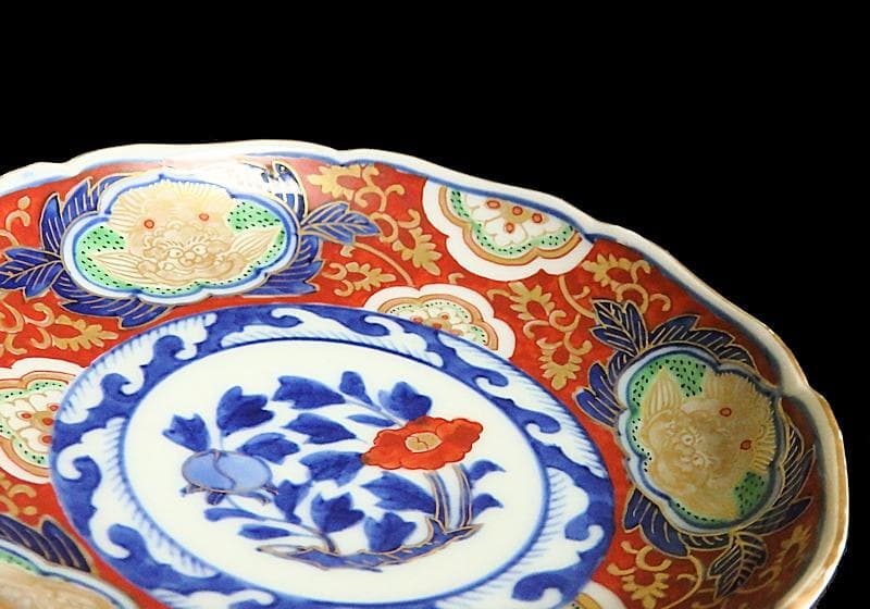 大聖寺伊万里　金襴手　獅子に金唐草　牡丹の図　４枚　A158A-AMf