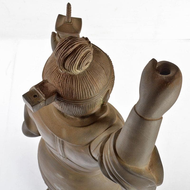 仏教美術　古銅　毘沙門天　仏像　置物　G　R4843B