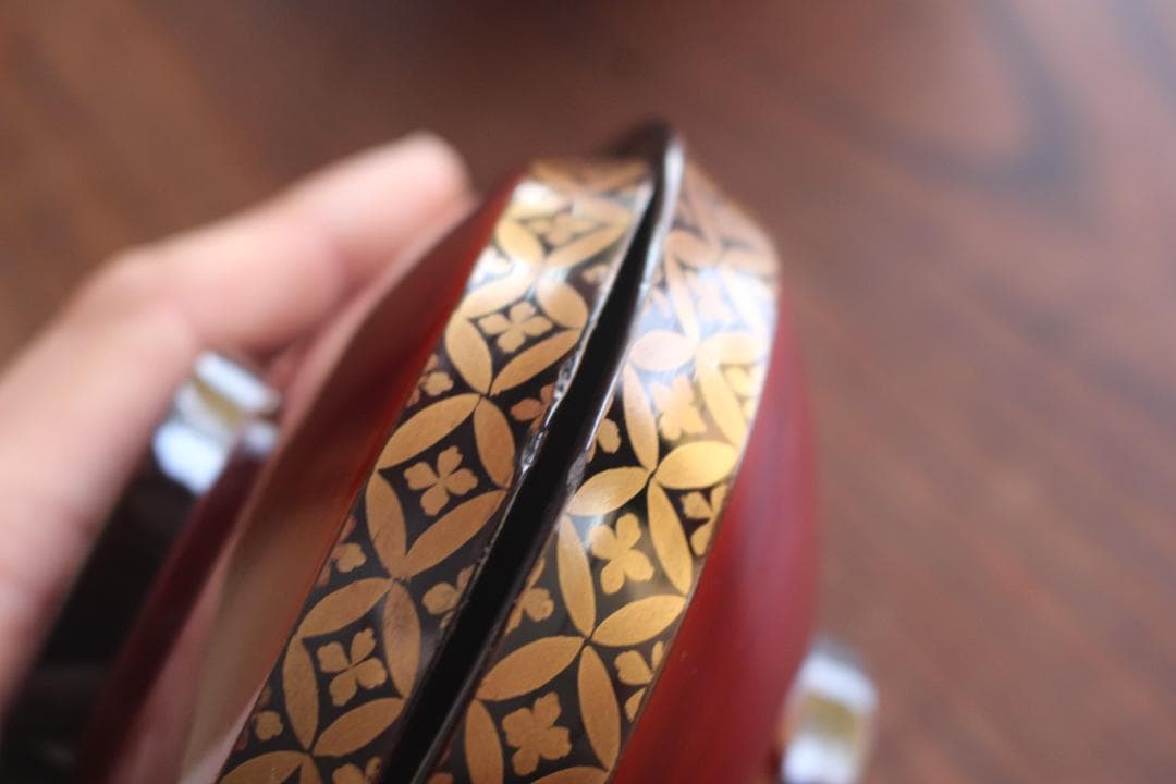 小傷有！極上溜塗に優美な七宝蒔絵の映えるお椀2点（検輪島塗懐石椀蒔絵椀