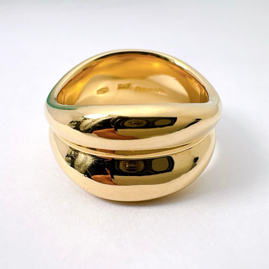 美品レア オールドティファニー ダブルウェーブ 11.5号 7.63g k18