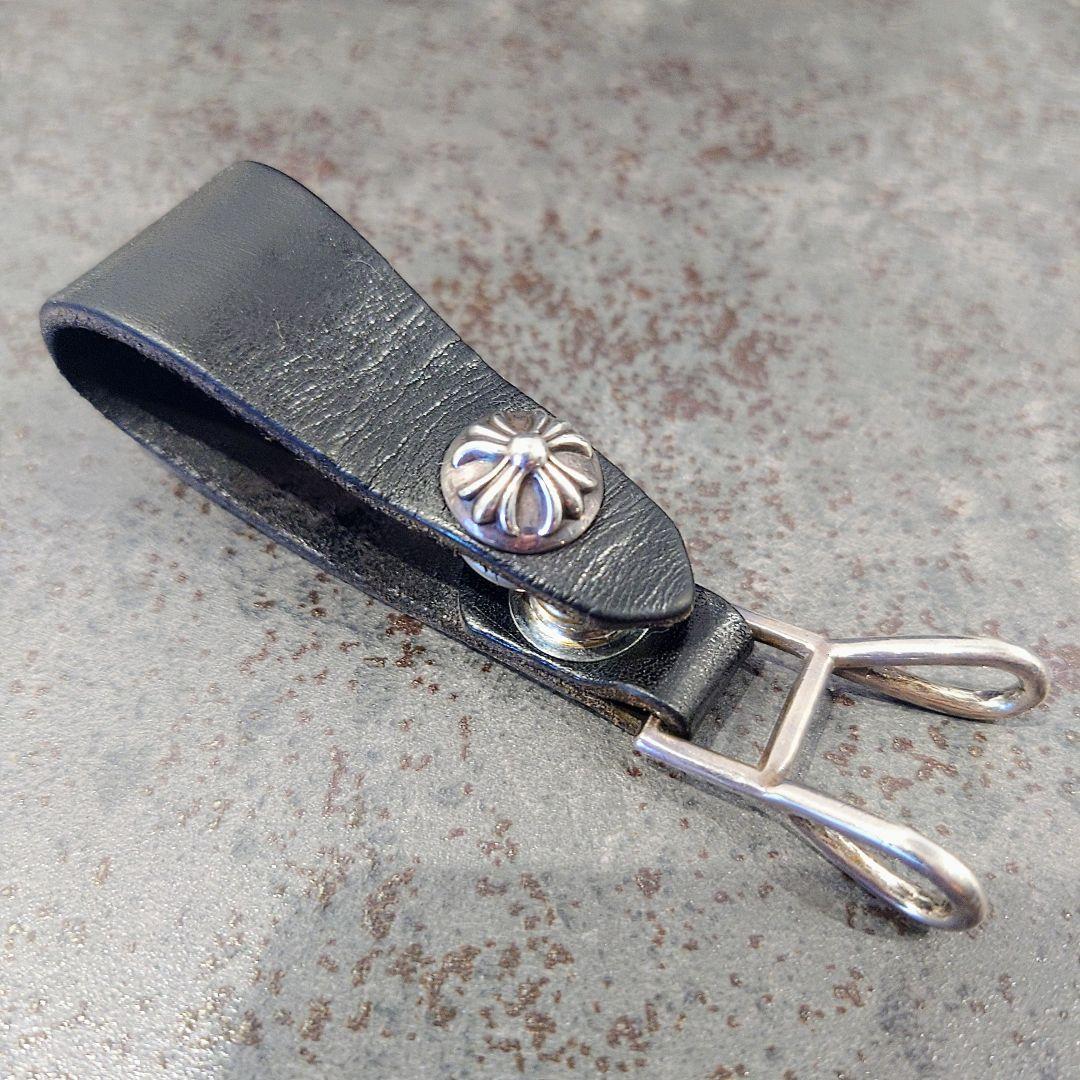 【クロムハーツ クロスボール・ボタンレザーベルトループ・インボイス原本付】