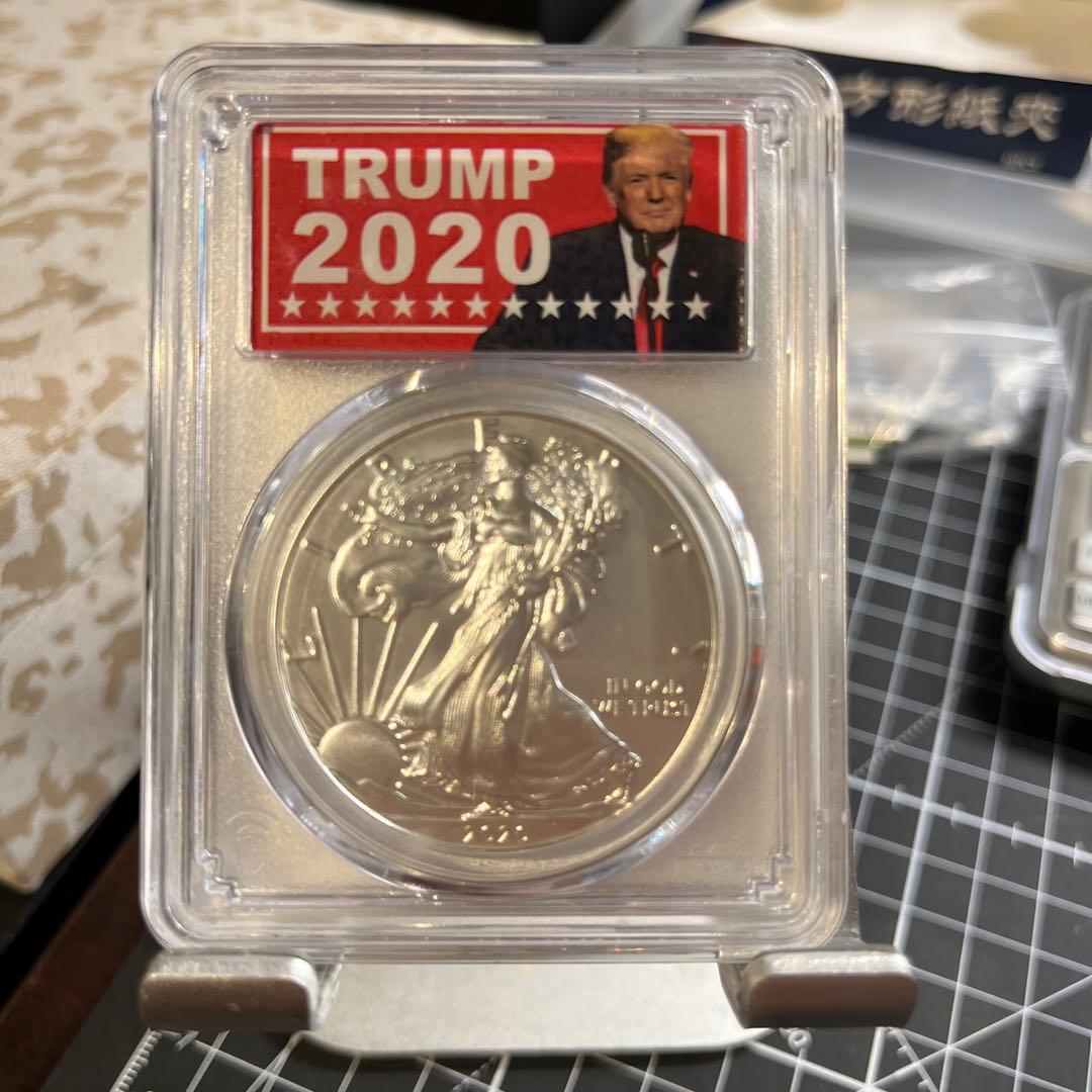フ*殿様 希少！イーグル銀貨 トランプ大統領 2020 PCGS MS70