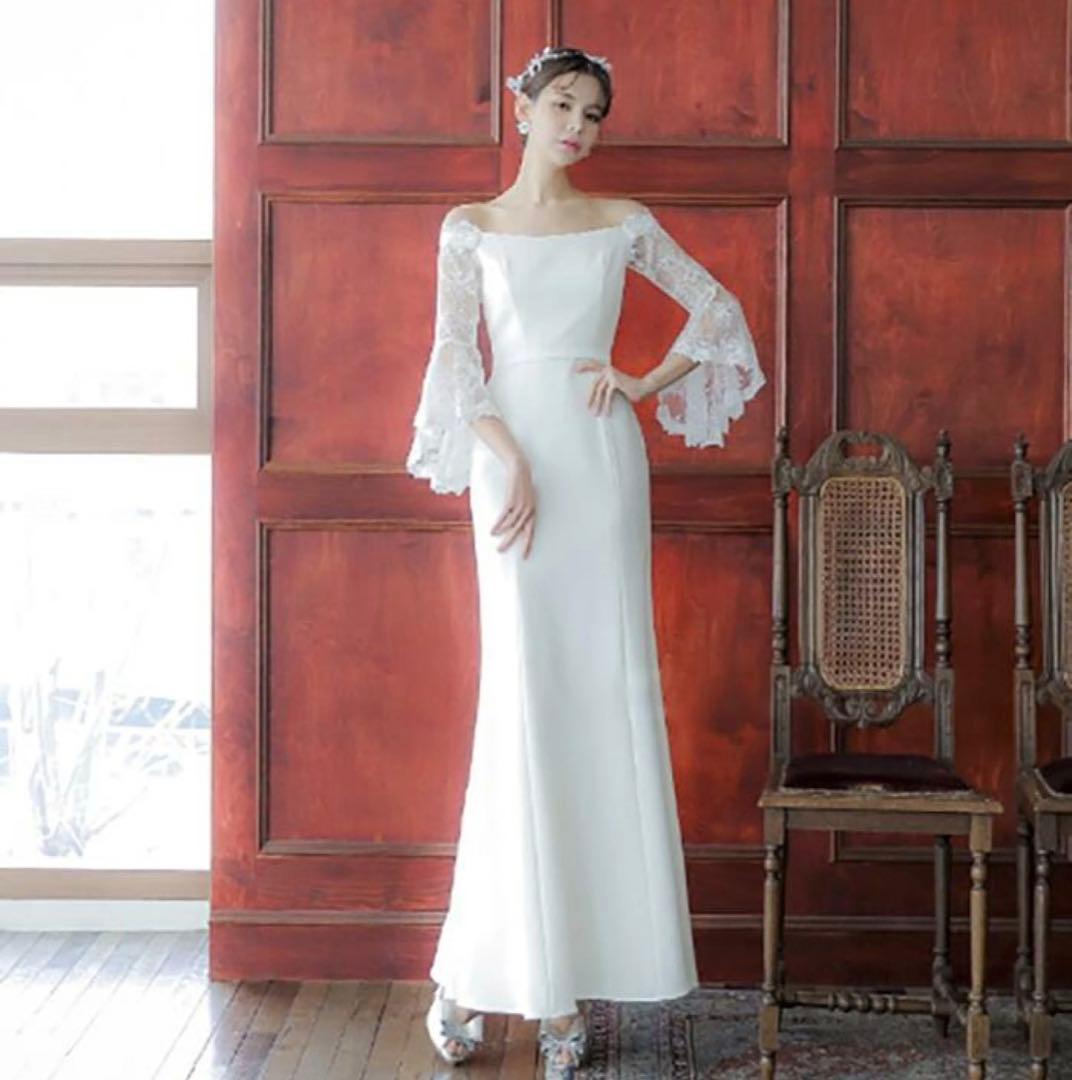 ビタースウィート　オフショルダー ウェディングドレス　前撮り　二次会　結婚式