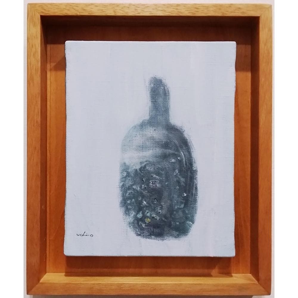 内野隆文　ワインボトル　絵画　F0号　静物画　キャンバス　現代アート　美術　額付