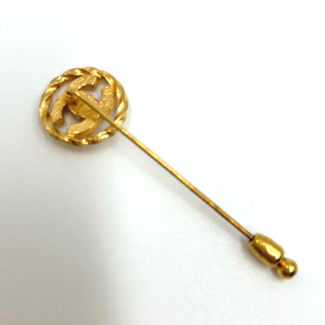 【美品】CHANEL シャネル　ココマーク　ピンブローチ　ラインストーン