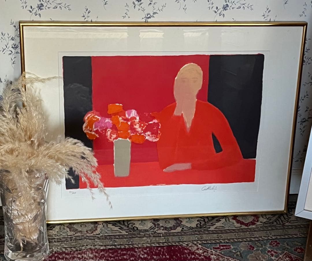 ベルナール・カトラン　リトグラフ　サインあり　ED 27／175 大きめ　額装