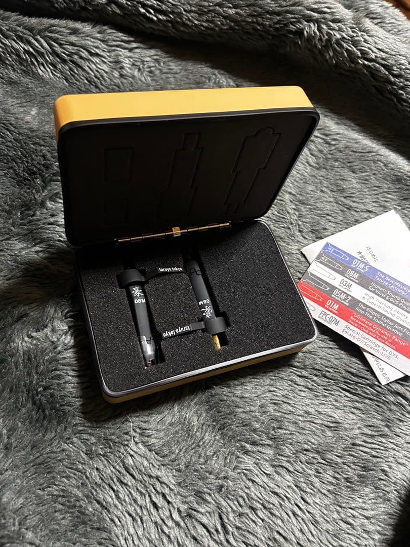 新品同様☆樽屋 Tw-08M 黒針 カートリッジ (2本 ケース付)