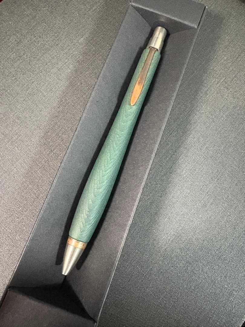 ウッドペンクラフト　屋久杉浮造り国産漆錫・鶯(たまもの・うぐいす