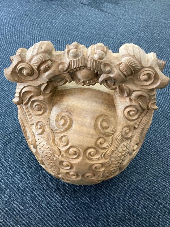 値下げ中！　超特大　木魚　双龍