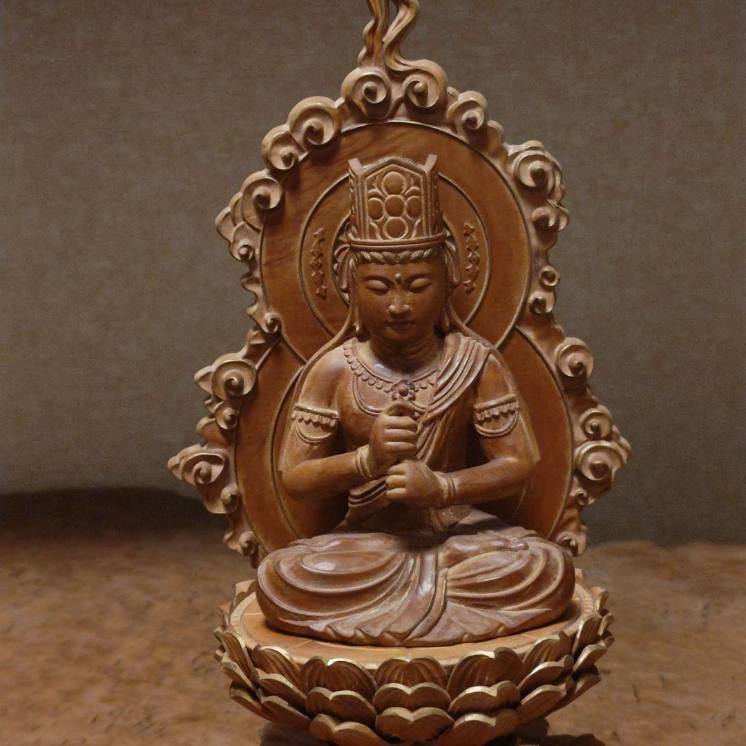 仏教美術　喜雲作　大日如来坐像33cm金彩時代木製仏像寺院漆芸骨董品古美術茶道具