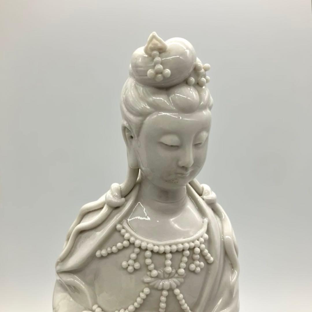 中国美術 白磁觀音 観音菩薩立像 高さ約30cm 徳化窯 ヴィンテージ