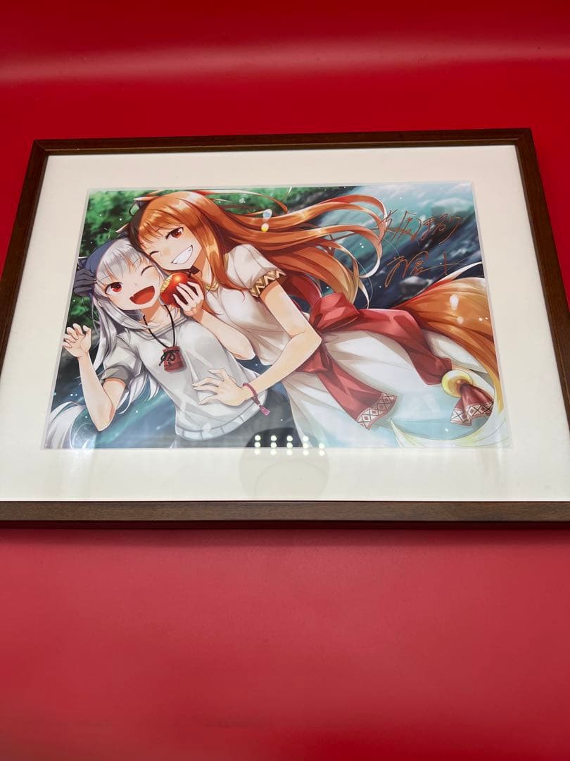 『狼と香辛料』＆『狼と羊皮紙』 著者＆イラストレーター箔押しサイン入り 複製原画